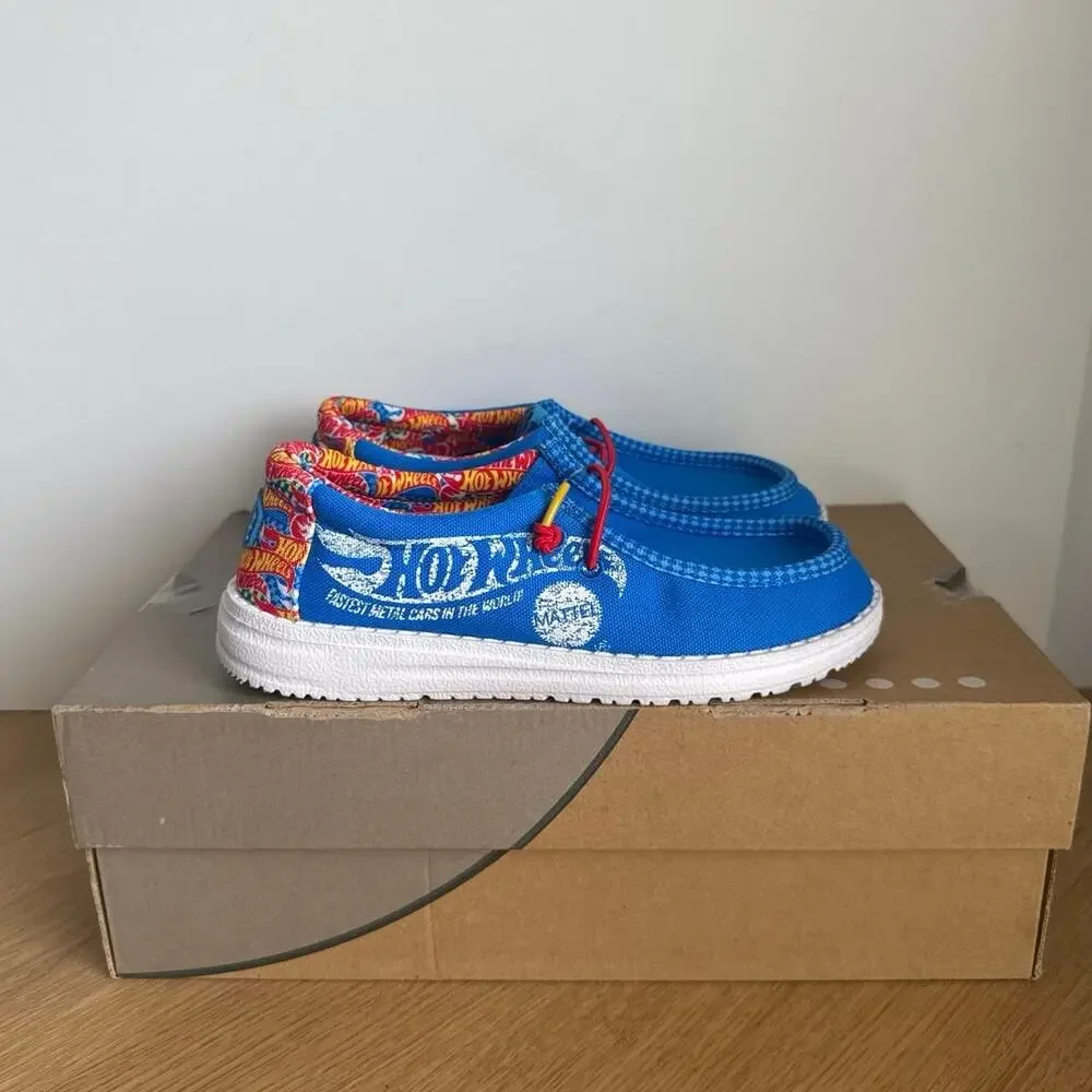 Hey Dude Wally Funk Hot Wheels Kids Sneakers - SZ 2 Y